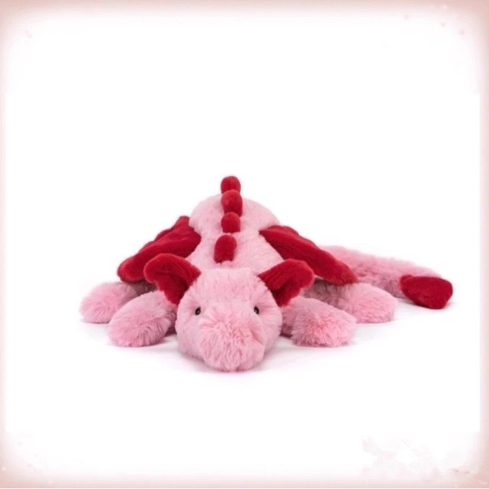 Jellycat Pink and Red Dragon Plush